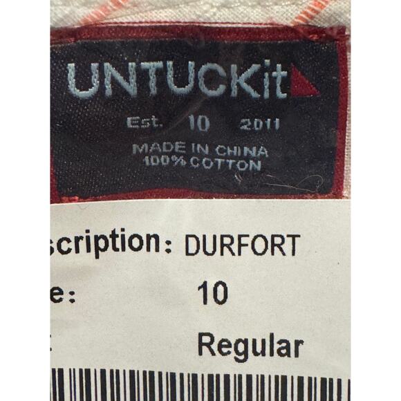 Untuckit New Durfort Cotton Tunic Blouse Top Pink Striped Long Sleeve Size 10 - Picture 7 of 8